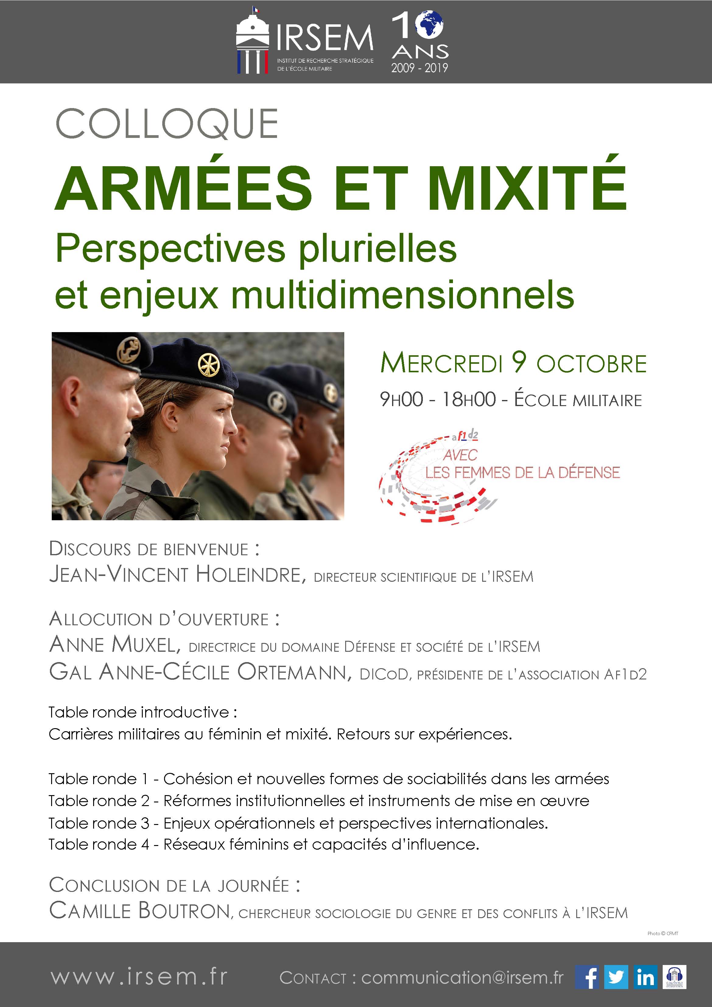 2019 10 09 Affiche Armées et mixité