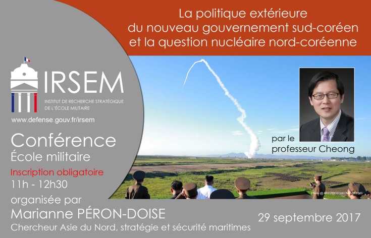 Conférence au sujet de la politique extérieure du nouveau gouvernement sud-coréen et la question nucléaire nord-coréenne le 29 septembre 2017